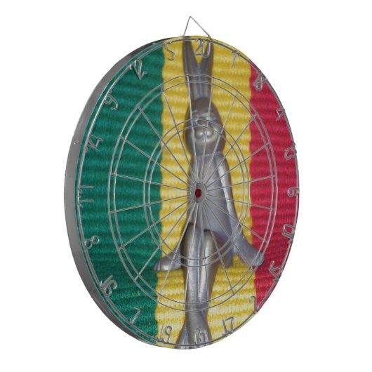 Bunny in Rasta Kleuren: Een vleugje Groovy Dartbord (Voorkant Links)