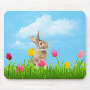 Bunny in Tulips Muismat