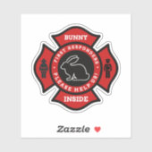 Bunny Inside Pet Alert voor Brandweer Sticker (Vel)