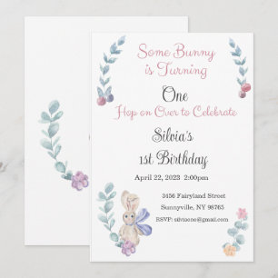 Bunny Invitation, 1, Birthday, 2, Bunny Kaart