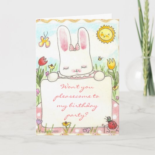 Bunny invitation Anniversaire (Devant)