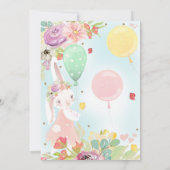 Bunny Invitation Anniversaire Floral Bunny Invitat (Dos)