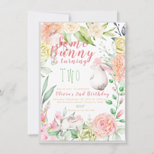 Bunny Invitation d'anniversaire (Devant)