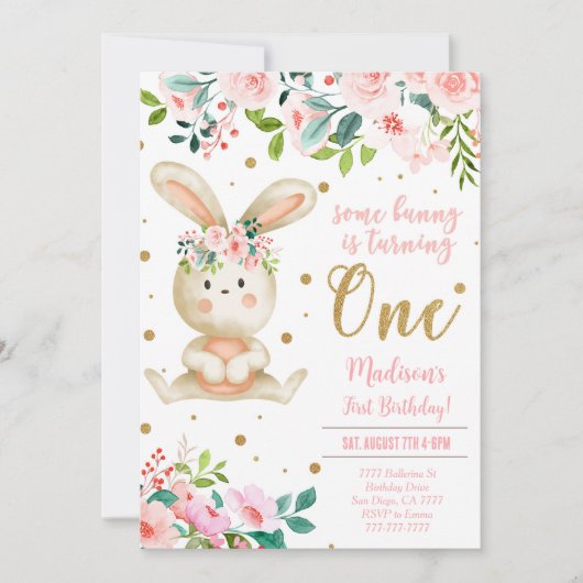 Bunny Invitation d'anniversaire (Devant)