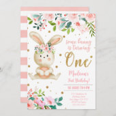 Bunny Invitation d'anniversaire (Devant / Derrière)