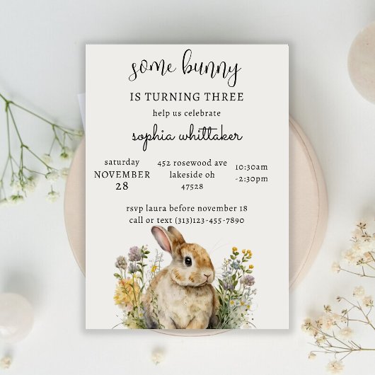 Bunny Invitation d'anniversaire | Anniversaire du 