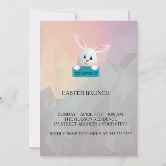 Bunny - Invitation de Pâques (Devant)