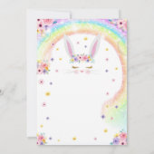 Bunny Invitation Rainbow Bunny Invitation Un lapin (Dos)