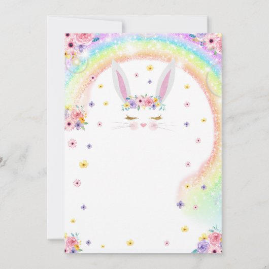 Bunny Invitation Rainbow Bunny Invitation Un lapin (Dos)