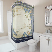 BUNNY JAPONAIS REGARDANT LE rideau DE DOUCHE DE LU (En situation)