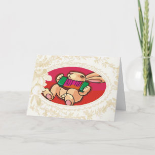 Bunny Jouant L'Accordion Carte Pâques