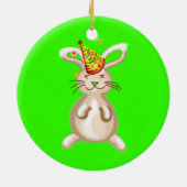 Bunny-kerstfeest Keramisch Ornament (Achterkant)