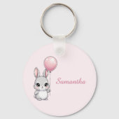 Bunny key Chain, Any Name, Girl, Boy Kid Sleutelhanger (Voorkant)