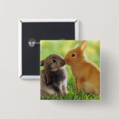 Bunny Kiss Vierkante Button 5,1 Cm (Voorkant /achterkant)