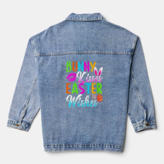 Bunny Kisses Easter-ontwerp Denim Jacket (Achterkant)