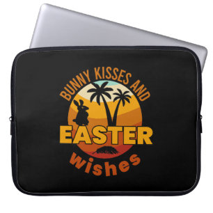 Bunny kisses en paaswensen, Happy Paasdag Laptop Sleeve