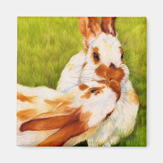 Bunny Kisses Rabbit Magnet (Devant)