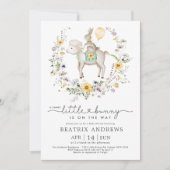 Bunny Lamb Balloon Wildflower Garden Baby shower Kaart (Voorkant)