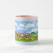 Bunny Lapin Famille Regarder Nuages Designer Mug (Centre)