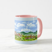 Bunny Lapin Famille Regarder Nuages Designer Mug (Devant droit)