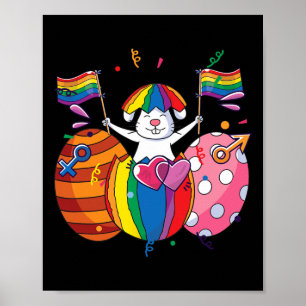 Bunny LGBT Q Pride Easter Schattige Rabbit Ally Ga Poster