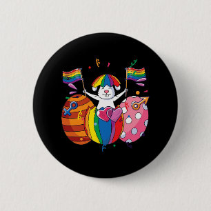 Bunny LGBT Q Pride Easter Schattige Rabbit Ally Ga Ronde Button 5,7 Cm