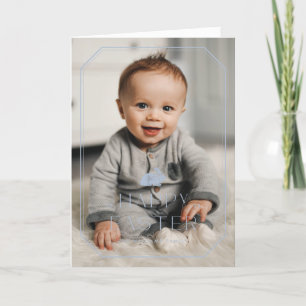  Bunny Lijst Paasfotokaart - blauw Bedankkaart