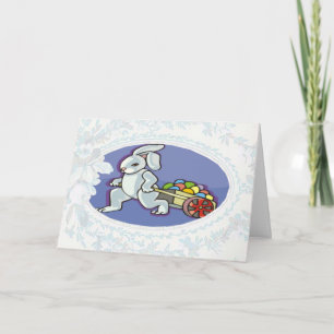 Bunny livrant des oeufs de Pâques carte