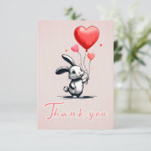 Bunny Love Ballons Carte de remerciements (Debout devant)