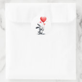 Bunny Love Balloons Ronde Sticker (Tas)