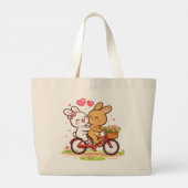 Bunny Love Bike Tote Bag (Dos)