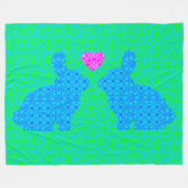 Bunny Love Fleece Deken (Voorkant (Horizontaal))