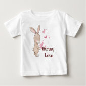 Bunny Love, mignon Tshirt avec lapin et les coeurs (Devant)