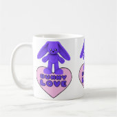 Bunny Love Paars Rabbit Cute Koffiemok (Links)