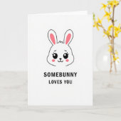 Bunny Loves You Carte Mignonne (Fleur jaune)