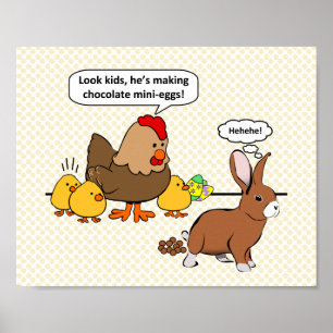 Bunny maakt chocolade poep grappig poster