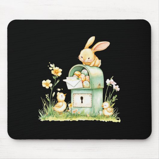 Bunny Mailbox bezorgen met eieren Muismat (Voorkant)