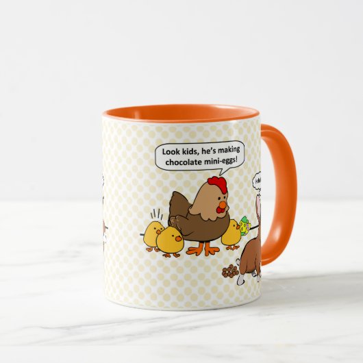 Bunny makes chocolate poop funny cartoon mok (Voorkant rechts)