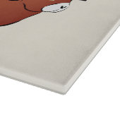 Bunny makes chocolate poop funny cartoon snijplank (Hoek)