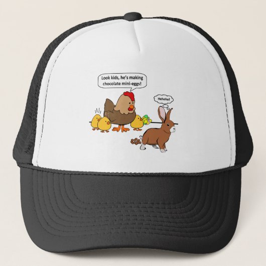 Bunny makes chocolate poop funny cartoon trucker pet (Voorkant)