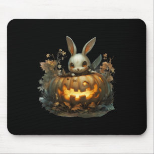 Bunny Mayhem Creepy Halloween Bunny Pumpkin Muismat