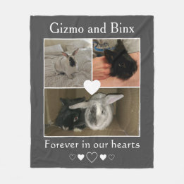 Bunny Memorial Twee Huisdieren Fotocollage Fleece Deken