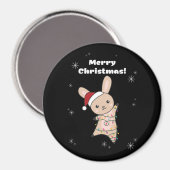 Bunny Merry Winter Animals Rabbits Magne Magneet (Voorkant / Achterkant)