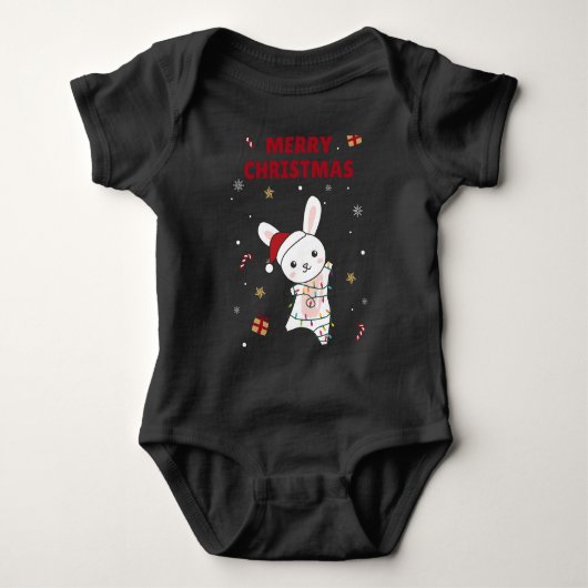 Bunny Merry Winter Animals Rabbits Romper (Voorkant)