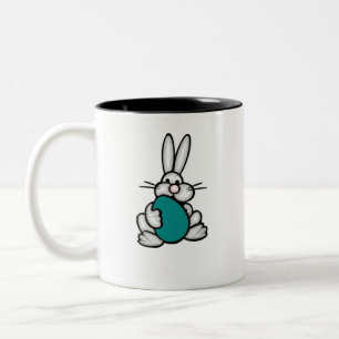Bunny met Blauwgroen groene eieren Tweekleurige Koffiemok