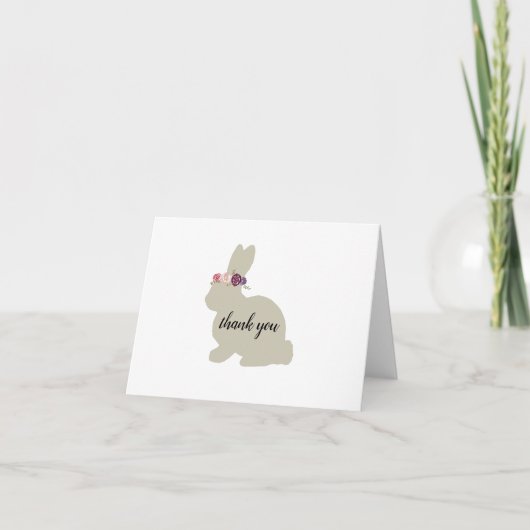 Bunny met bloemen bedankt (Voorkant)