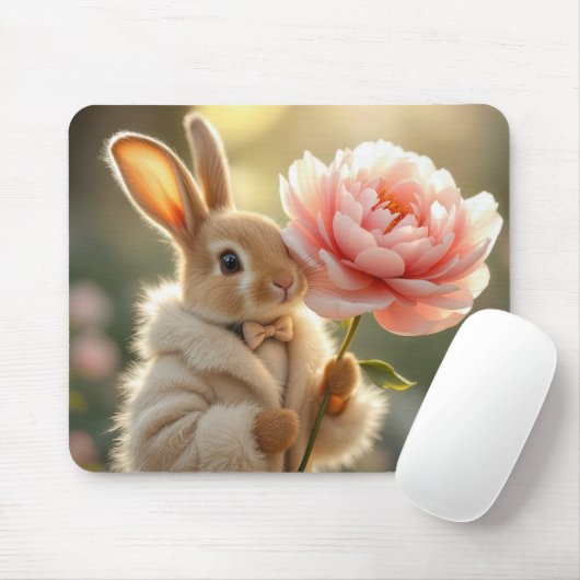 Bunny met bontjas muismat (Met muis)
