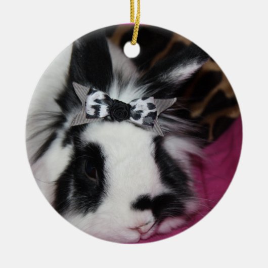 Bunny met Bow Ornament (Voorkant)