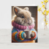 Bunny met een koffiekopje kaart (Gele Bloem)