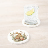 Bunny met Egg Sandstone Onderzetter (Zijkant)